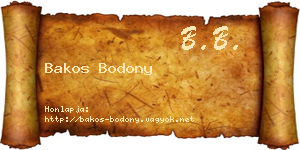 Bakos Bodony névjegykártya